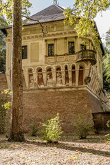 Baroque corner tower on Royal Palace walls, Torino, Italy