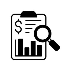 Cost Report Glyph Icon, Vector illustration