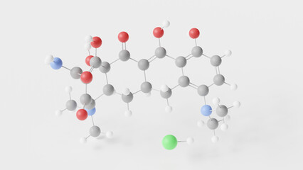 minocycline hydrochloride molecule 3d, molecular structure, ball and stick model, structural chemical formula antibiotic