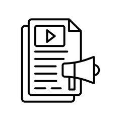 Content Marketing Outline Icon, Vector illustration