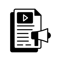 Content Marketing Glyph Icon, Vector illustration