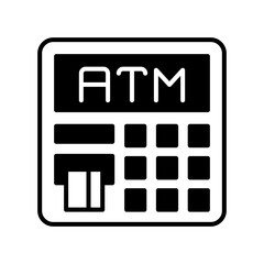 ATM Glyph Icon, Vector illustration