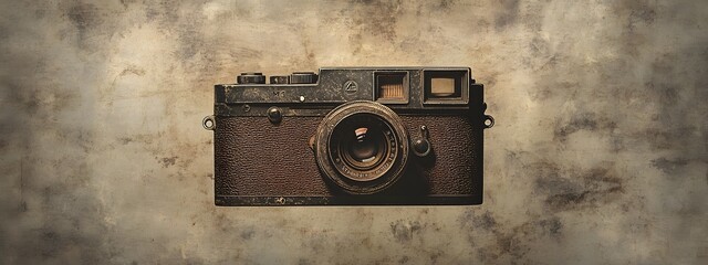 Vintage camera on a grunge background
