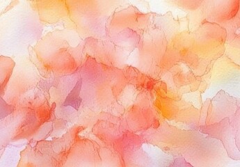 Fototapeta premium Abstract Peach Watercolor Background with Soft Brush Strokes and Blurred Edges. Elegant and Fluid Design for Text or Graphics.