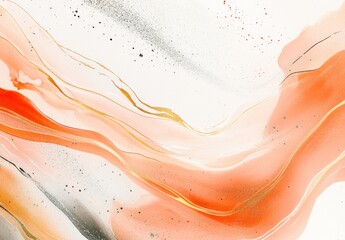 Fototapeta premium Abstract Peach Watercolor Background with Soft Brush Strokes and Blurred Edges. Elegant and Fluid Design for Text or Graphics.