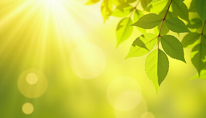 Fototapeta premium Radiant Sunlight on Lush Green Leaves