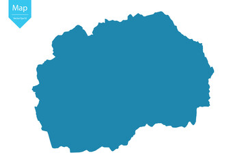 Abstract - High Detailed blue Map of Macedonia isolated on white background. for your web site design map logo, app, Travel. Vector illustration eps10.	
