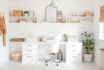 Minimalist Sewing Room A clean organized space with a focus on c