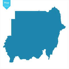 Abstract - High Detailed blue Map of Sudan isolated on white background. for your web site design map logo, app, Travel. Vector illustration eps10.	
