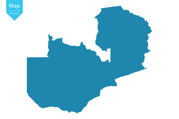 Abstract - High Detailed blue Map of Zambia isolated on white background. for your web site design map logo, app, Travel. Vector illustration eps10.	
