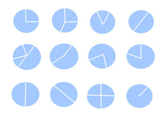 Pie charts with different divided slices