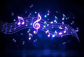 Musical Notes HologramFloating musical notes with dynamic animat