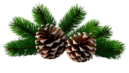 Natural Pine Cones with Evergreen Sprigs