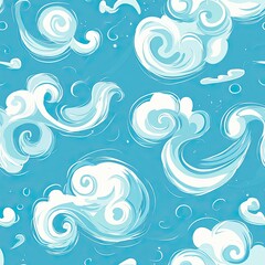 Fototapeta premium Abstract Swirling Clouds on a Light Blue Background