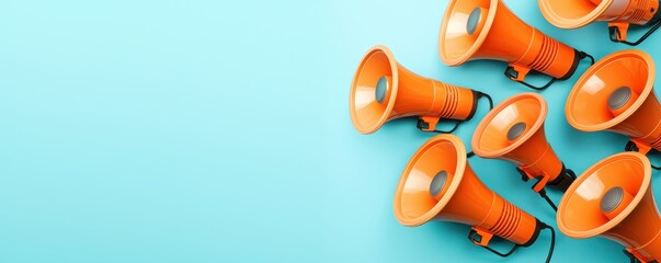 Effective marketing strategies utilize multiple orange megaphones to enhance brand communication