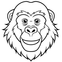 Orangutan head vector illustration