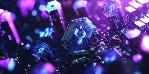 An abstract crypto-themed background filled with intricate codes, numbers, and digital symbols. 
