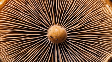 Mushroom gills in macro