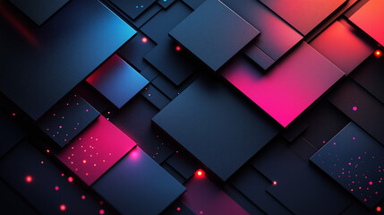 Modern Dark angled block metallic with luminous lines and highlights background, Generative AI