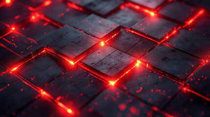 Modern Dark angled block metallic with luminous lines and highlights background, Generative AI