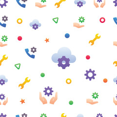 Gradient color vector icons pattern