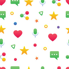 Gradient color vector icons pattern