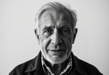 Fototapeta premium Portrait of a Thoughtful Elderly Man Embracing Life's Wisdom