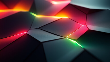 Modern Dark angled block metallic with luminous lines and highlights background, Generative AI