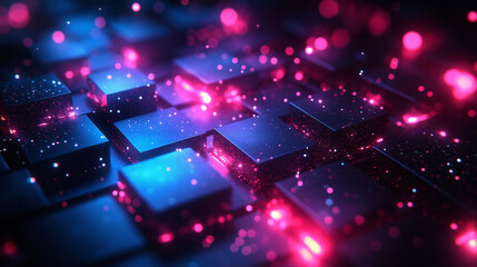 Modern Dark angled block metallic with luminous lines and highlights background, Generative AI