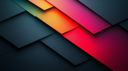 Modern Dark angled block metallic with luminous lines and highlights background, Generative AI