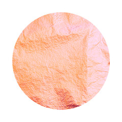 Rose gold foil, shiny handmade circle. Golden glittering texture, pattern. Luxury shining hand drawn background. Wedding, greeting card decoration element. Modern minimalist art. Vector illustration