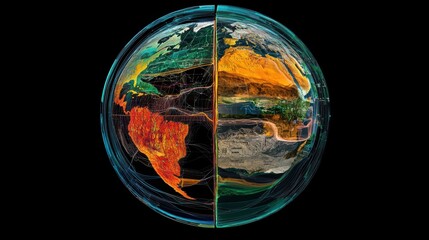 Abstract earth data visualization for technology and science research GIS Day
