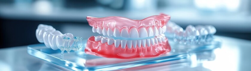 Obraz premium Tooth and gum model, exploring dental anatomy for optimal oral health hygiene. learn about teeth care today.