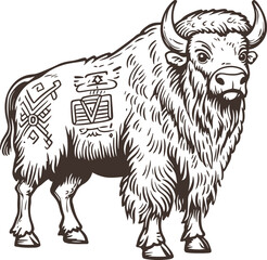 illustration of a bull
