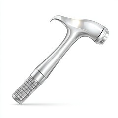 Metal hammer isolated on a white background, perfect for construction and repair projects.