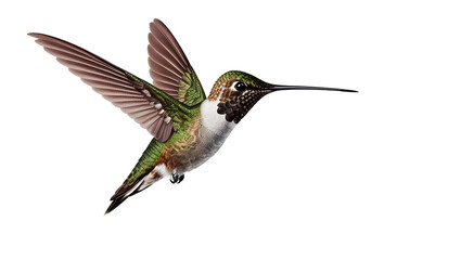 Hummingbird in Mid-Flight with Detailed Feathering