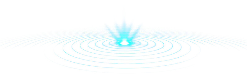 Obraz premium Light radian effect, creating ripples isolate on transparent background., cutout, png