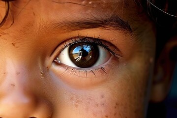 childs curious eyes close up of a childs eyes wide with curiosit