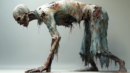 A grotesque, decaying humanoid figure in a crawling position.