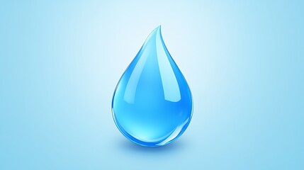 Fototapeta premium Water droplet style 3D 8.8 with a soft blue gradient background