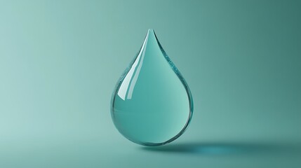 Fototapeta premium Water droplet style 3D 8.8 with a soft blue gradient background