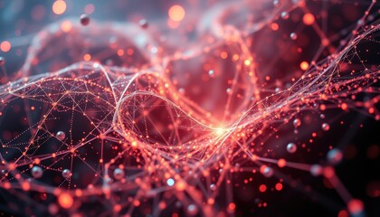 Dynamic flow of data particles abstract background digital art futuristic design close-up view connectivity concept