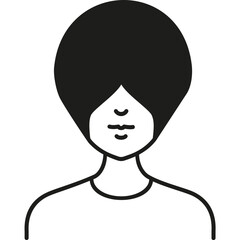 Simple Black and White Illustration of a Person With a Distinct Hairstyle, Suitable for Various Design Uses