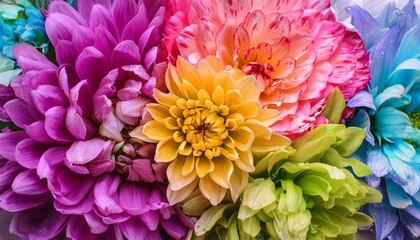 Colorful Flower Bouquet Close Up