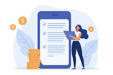 Professional Worker Reviewing Project Budget on Mobile