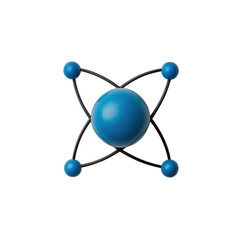 of a simple atomic structure or molecular model design in a digital abstract and conceptual style  Representing scientific research chemistry physics and technology innovation