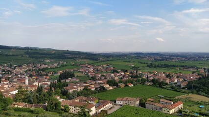 View of Santuario della Madonna de la Salette in Fumane, Verona in Italy