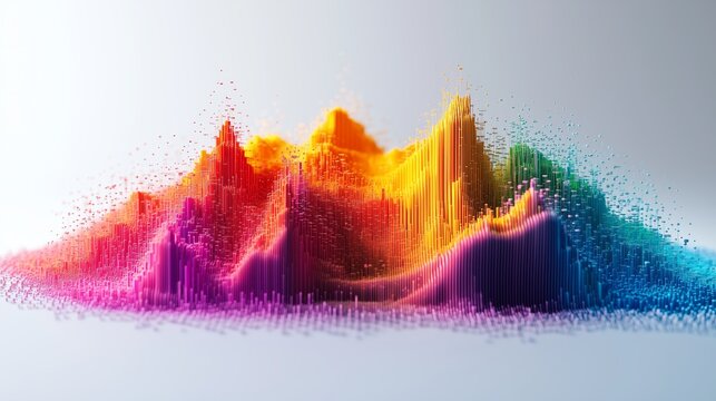 Colorful 3D Scatter Plot Illustrating Data Correlation