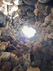 looking at the sky through a crack