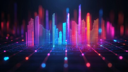Smart city holographic map in futuristic control room ultra-realistic lighting immersive setup